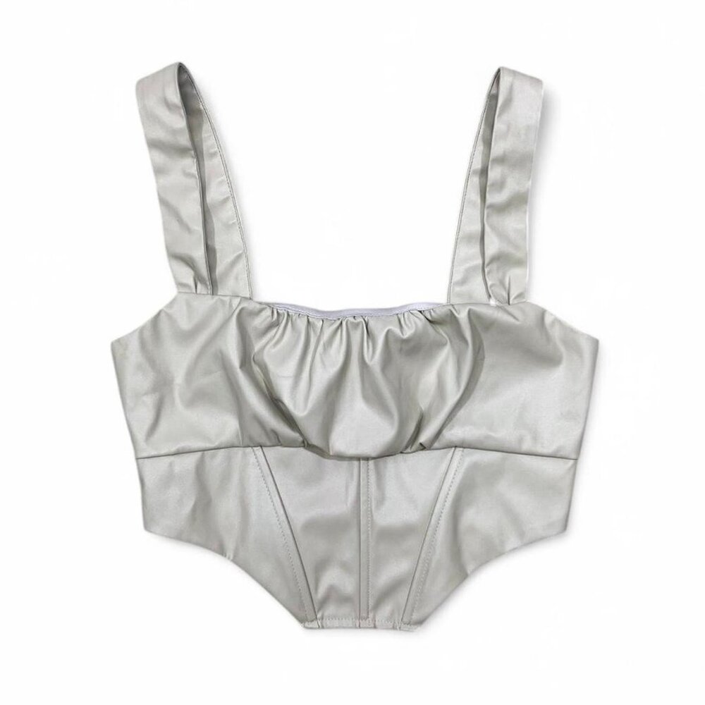 Pacsun L.A. Hearts Taupe Corset Top With Zipper‎ Closure Size XS